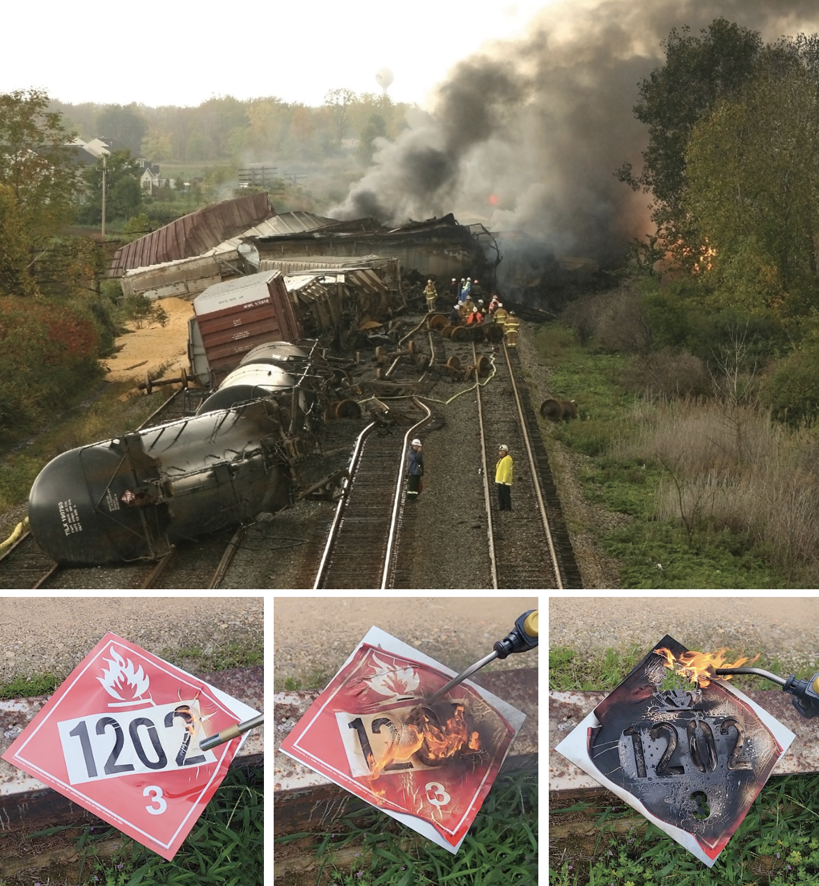Derailments can cause fires, steel placards ensures that critical hazardous materialinformation remains visible.