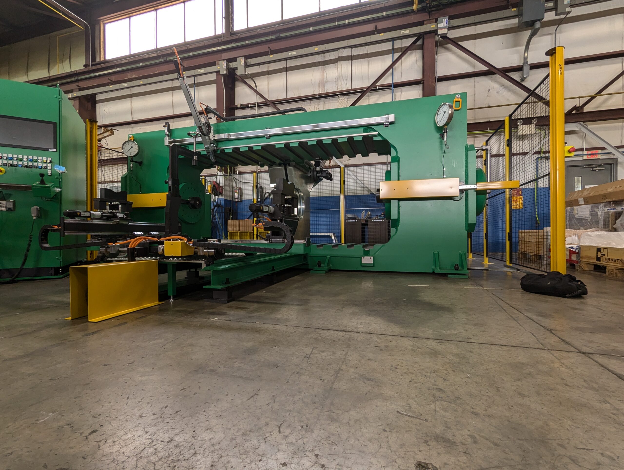 Wheelset press fully assembled at MAE-Eitel in Orwigsburg, PA
