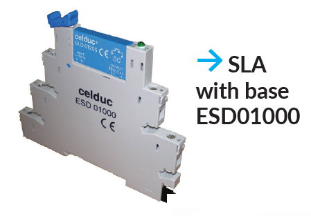 Compact interface relays with a 5 mm pitch, fully compatible with electromechanical relays (SL series).