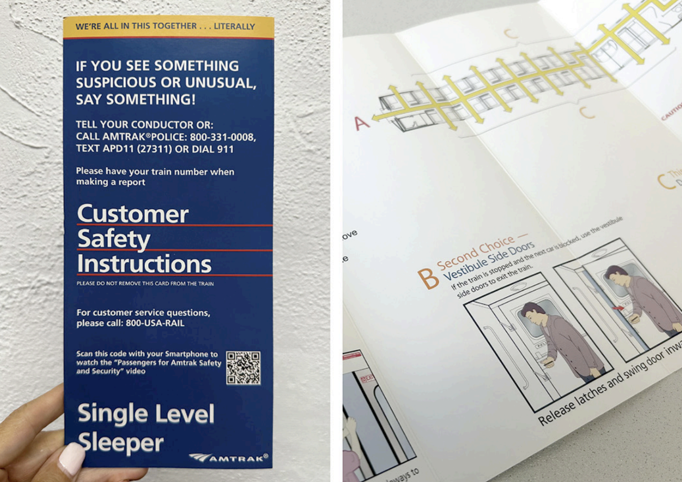 Amtrak Safety Card
