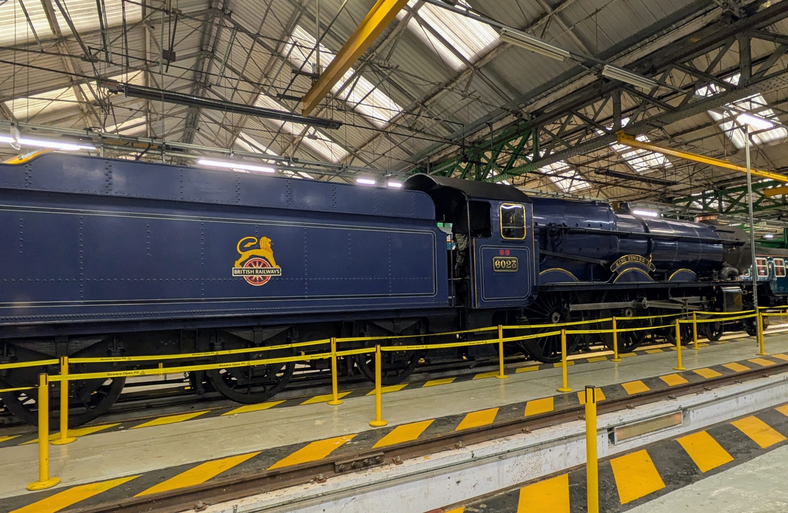 The locomotive is on display inside Alstom's Litchurch Lane factory