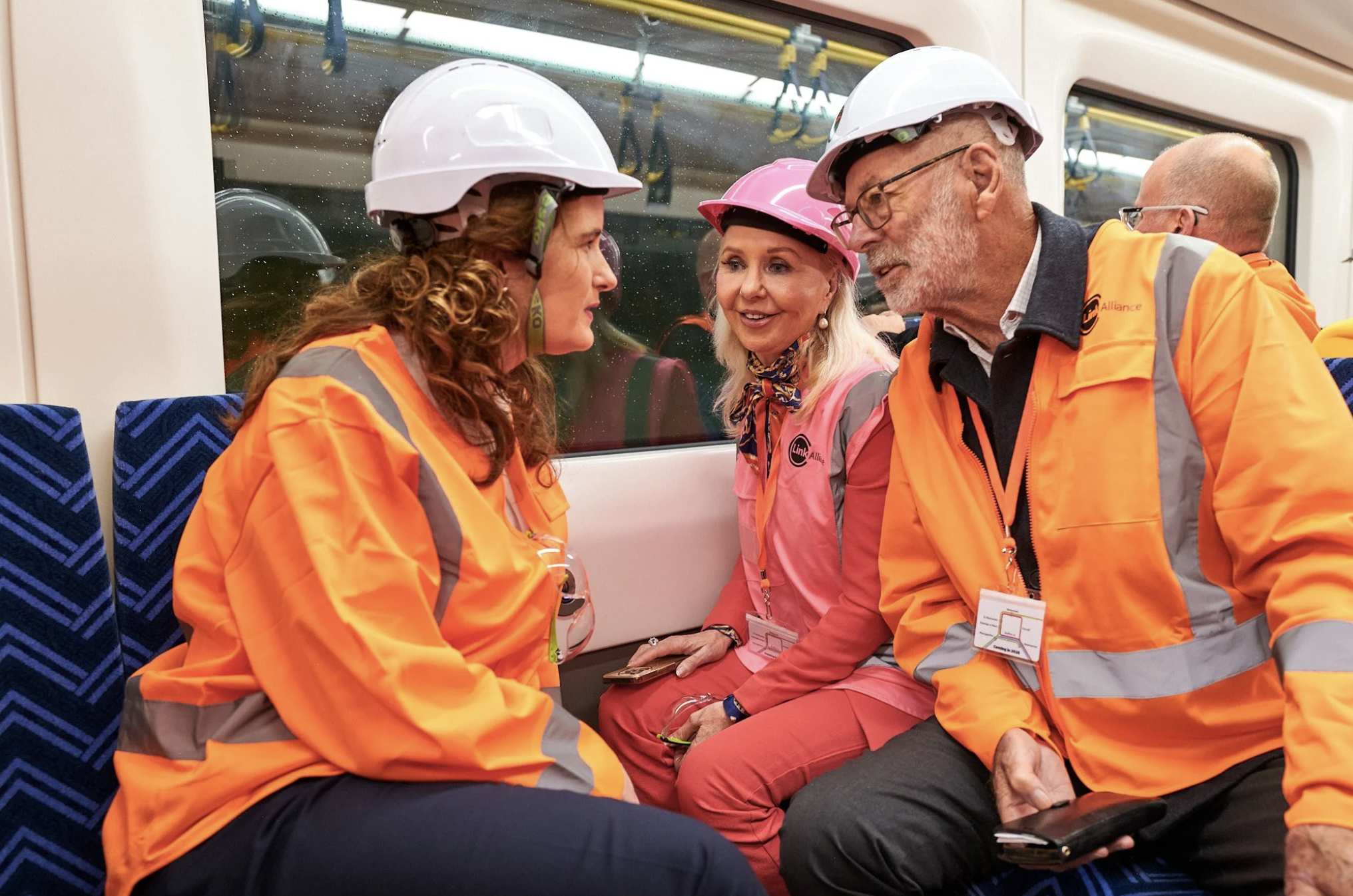 Ministers and Mayor ride CRL train under Auckland