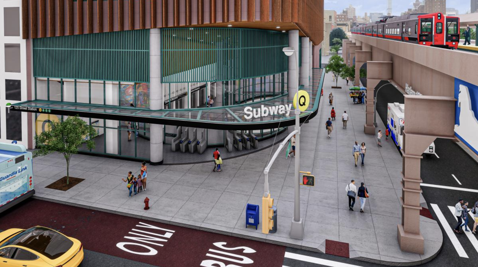 125 St entrance, looking south
