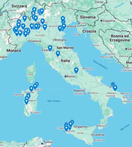 Distribution of the PLC installation across the country