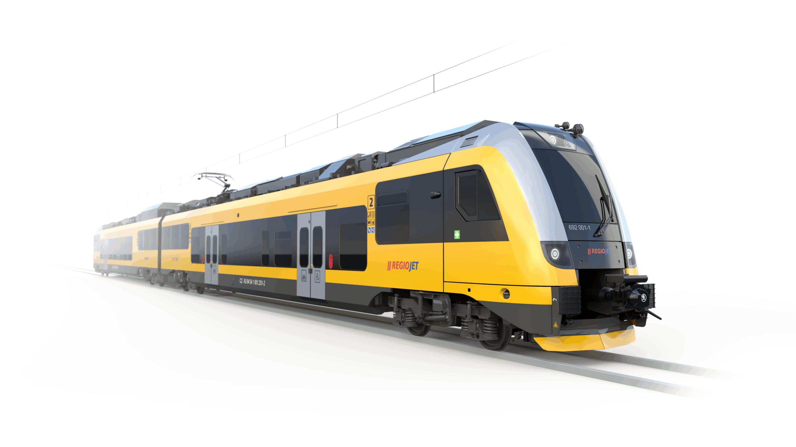 An artist rendering of Škoda Group's BEDMU hybrid train
