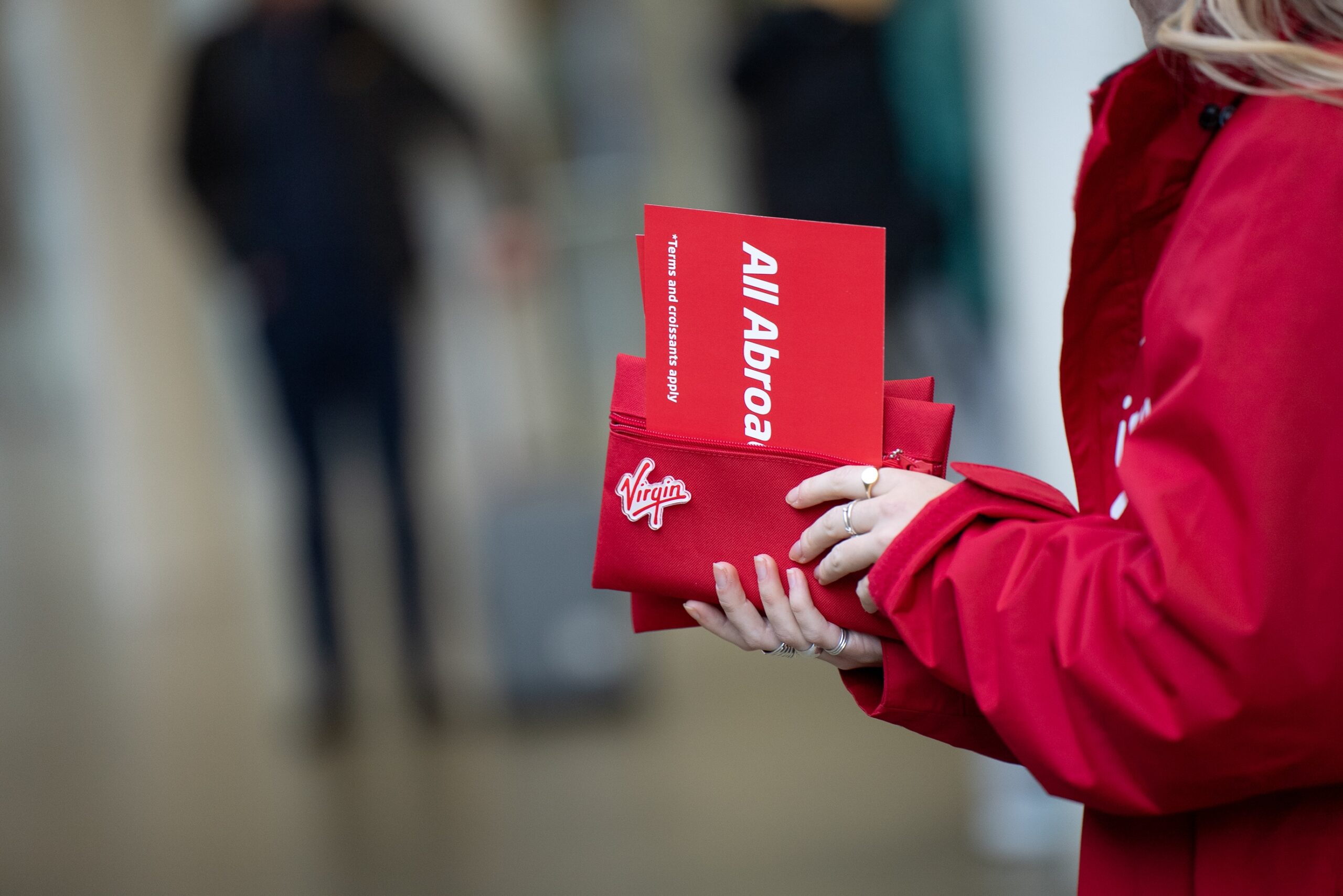 Virgin teams handed out travel packs during the day
