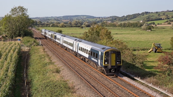 A train travelling through the countryside