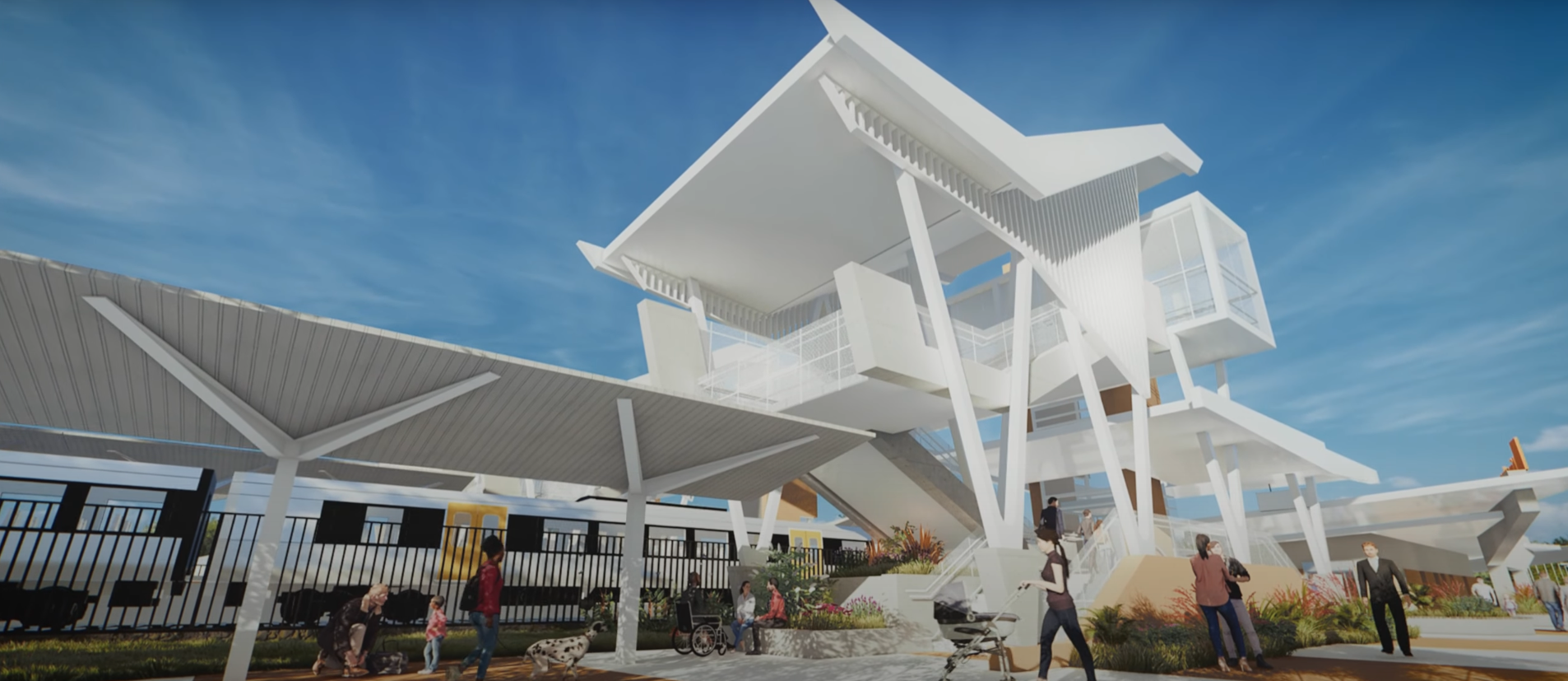 An artist rendering of a station along the network