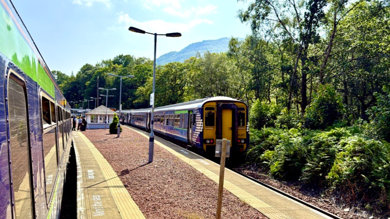 A train at a platform