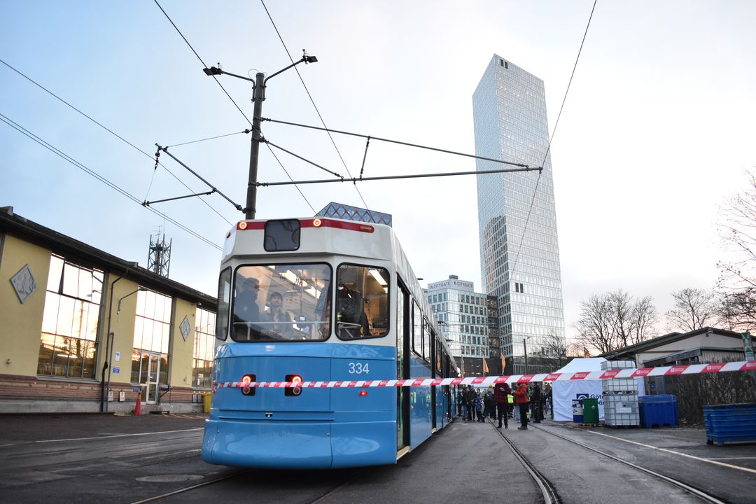 A tram in use in the city