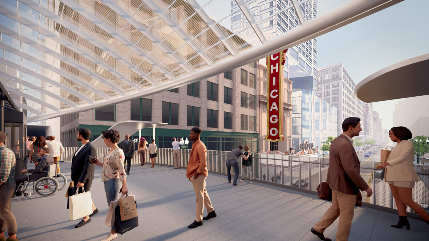 An artist rendering of the new elevated station
