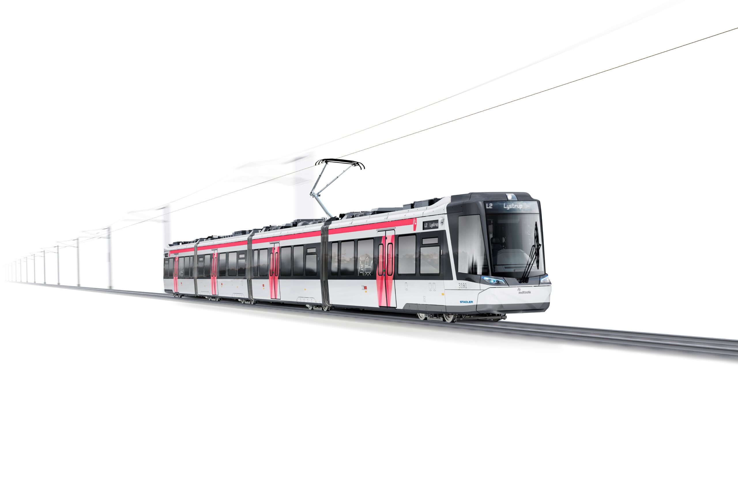 An artist rendering of a CITYLINK tram-train