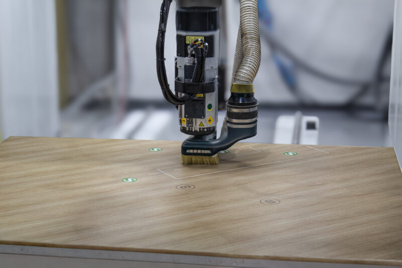 High-precision CNC routing KYDEX® with Infused Imaging™ woodgrain 