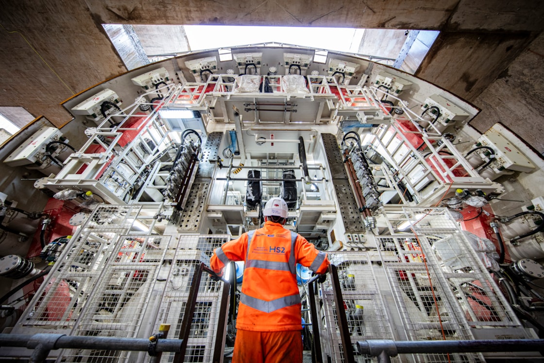 The first of two HS2 tunnel boring machines has begun journey from Old Oak Common to Euston station