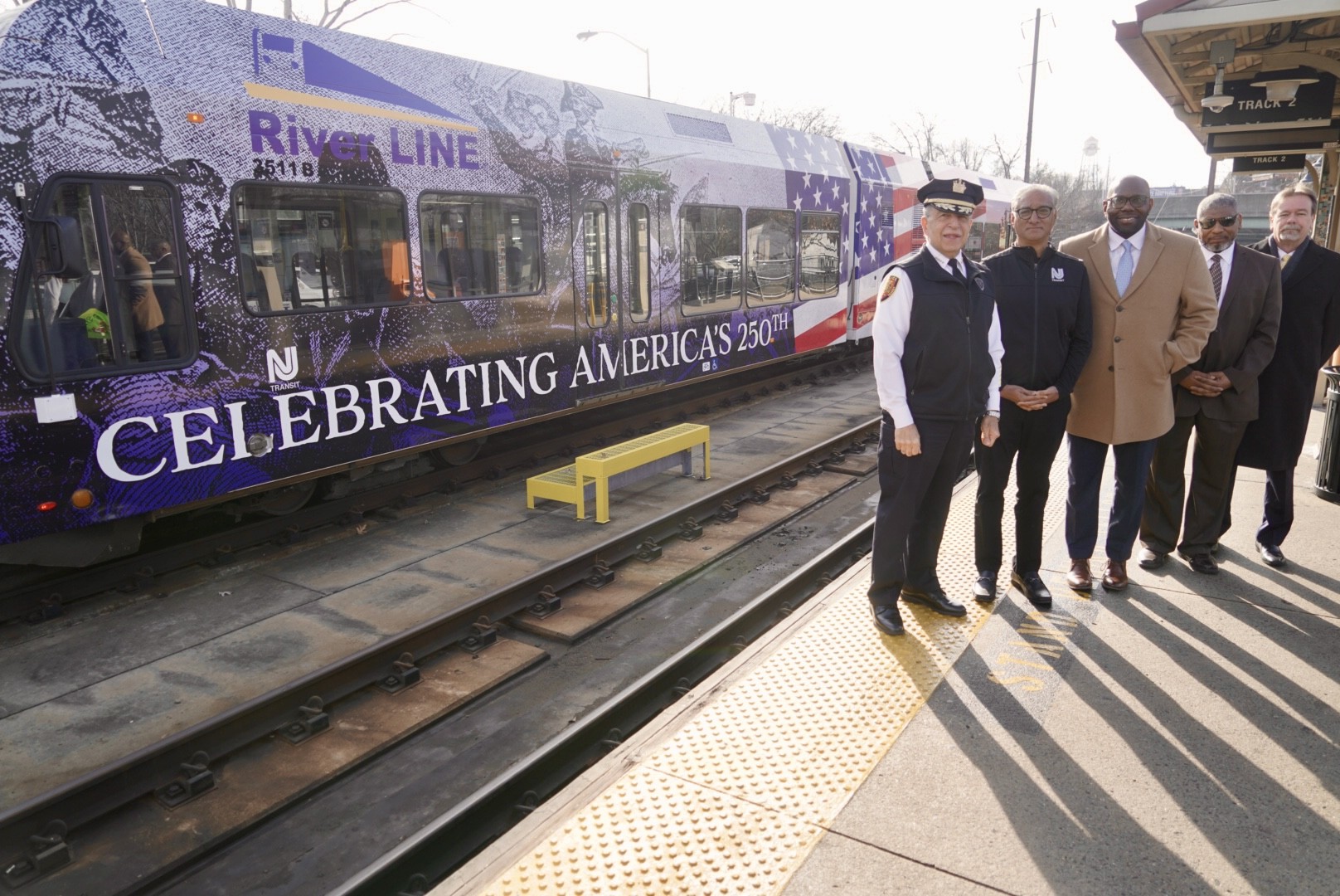 NJ TRANSIT President & CEO Kris Kolluri was joined by New Jersey State Senator Troy Singleton to highlight operational improvements made to the RiverLINE