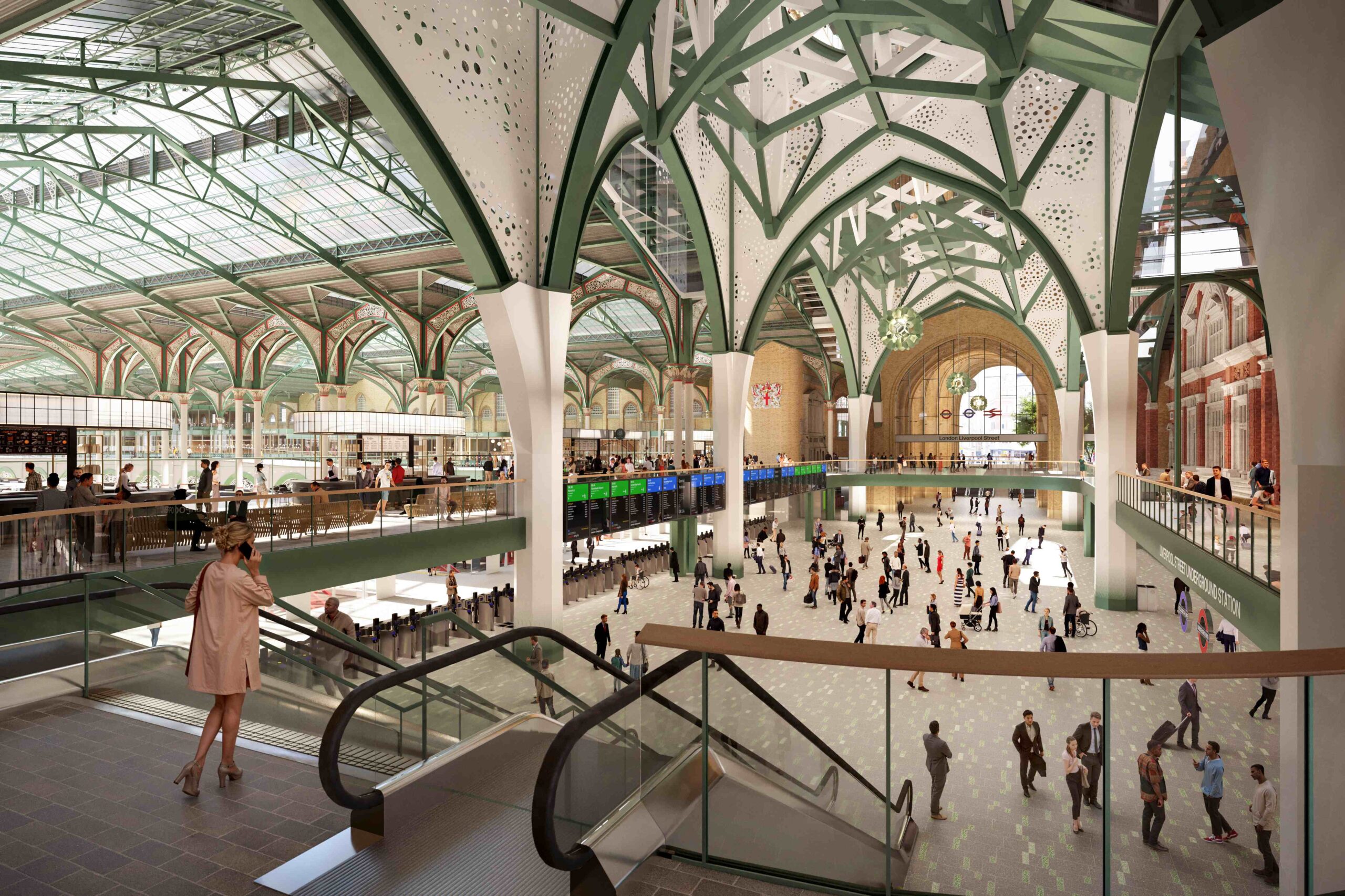 An artist rendition of Liverpool Street Station