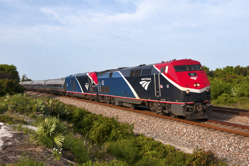 An Amtrak train