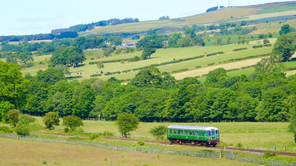A train travelling on the Weardale Railway line
