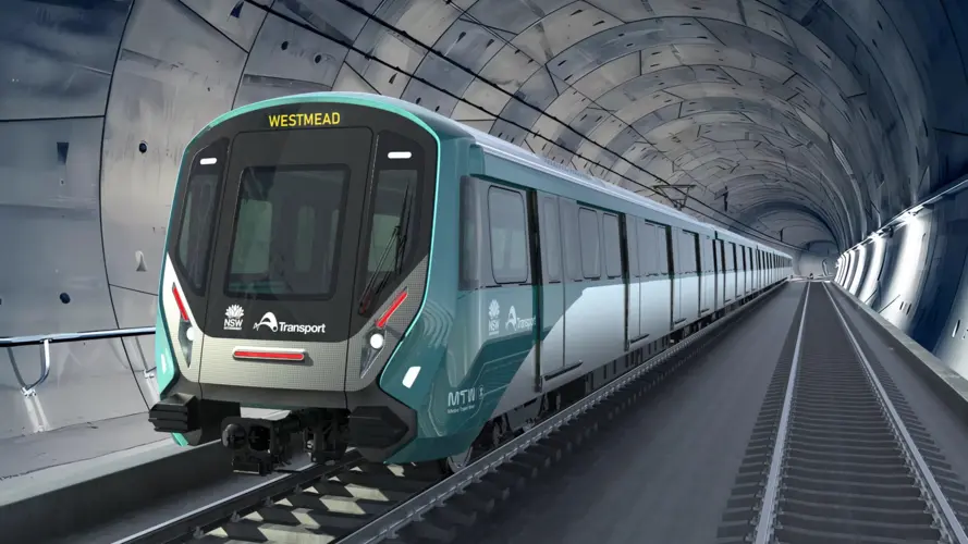 A rendering of a Sydney Metro West train