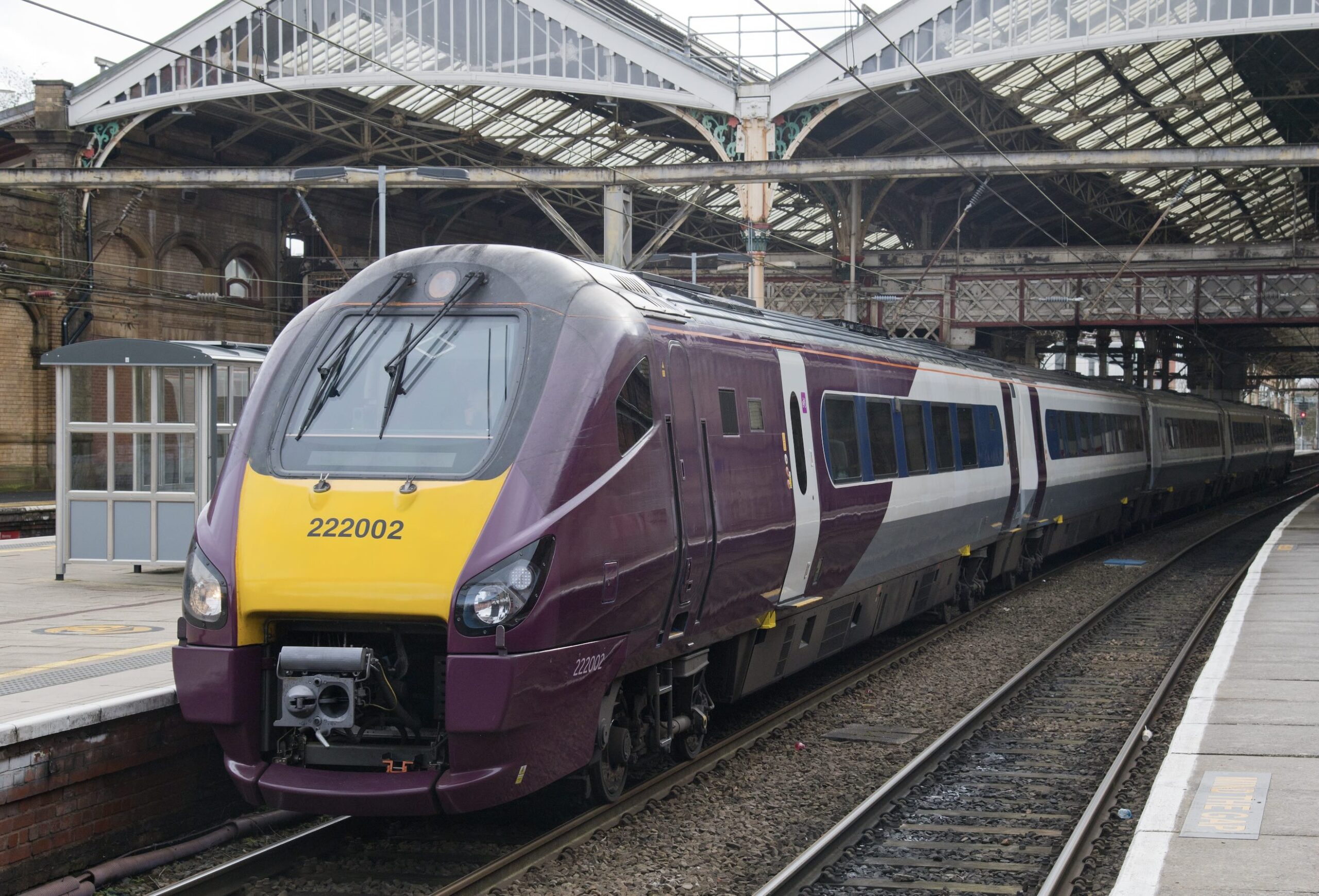 A Class 222 waiting at Preston while new Customer Drivers carry out route learning