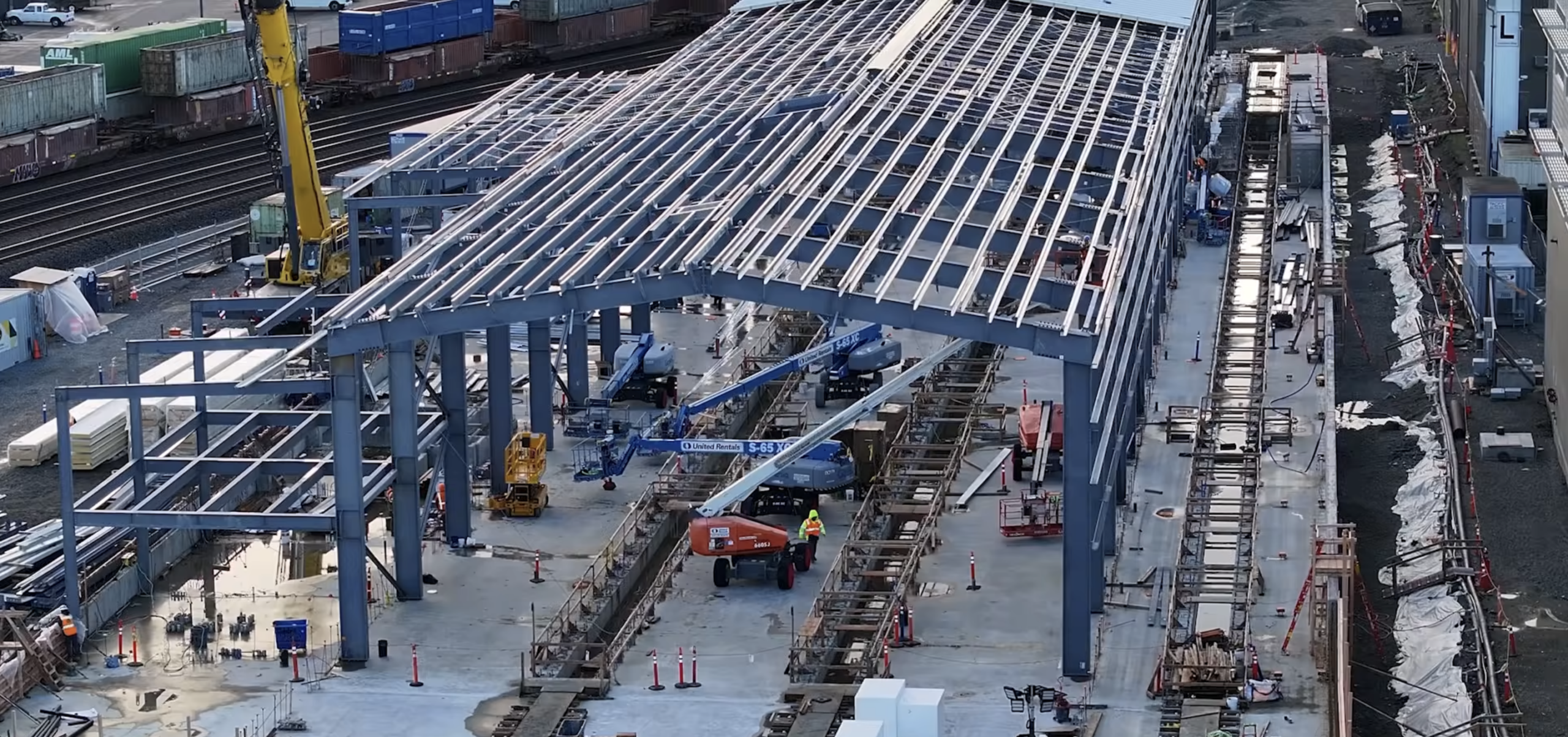 A maintenance facility under construction