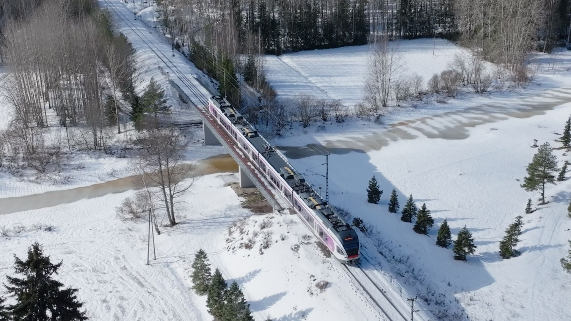 a train in a snowy location