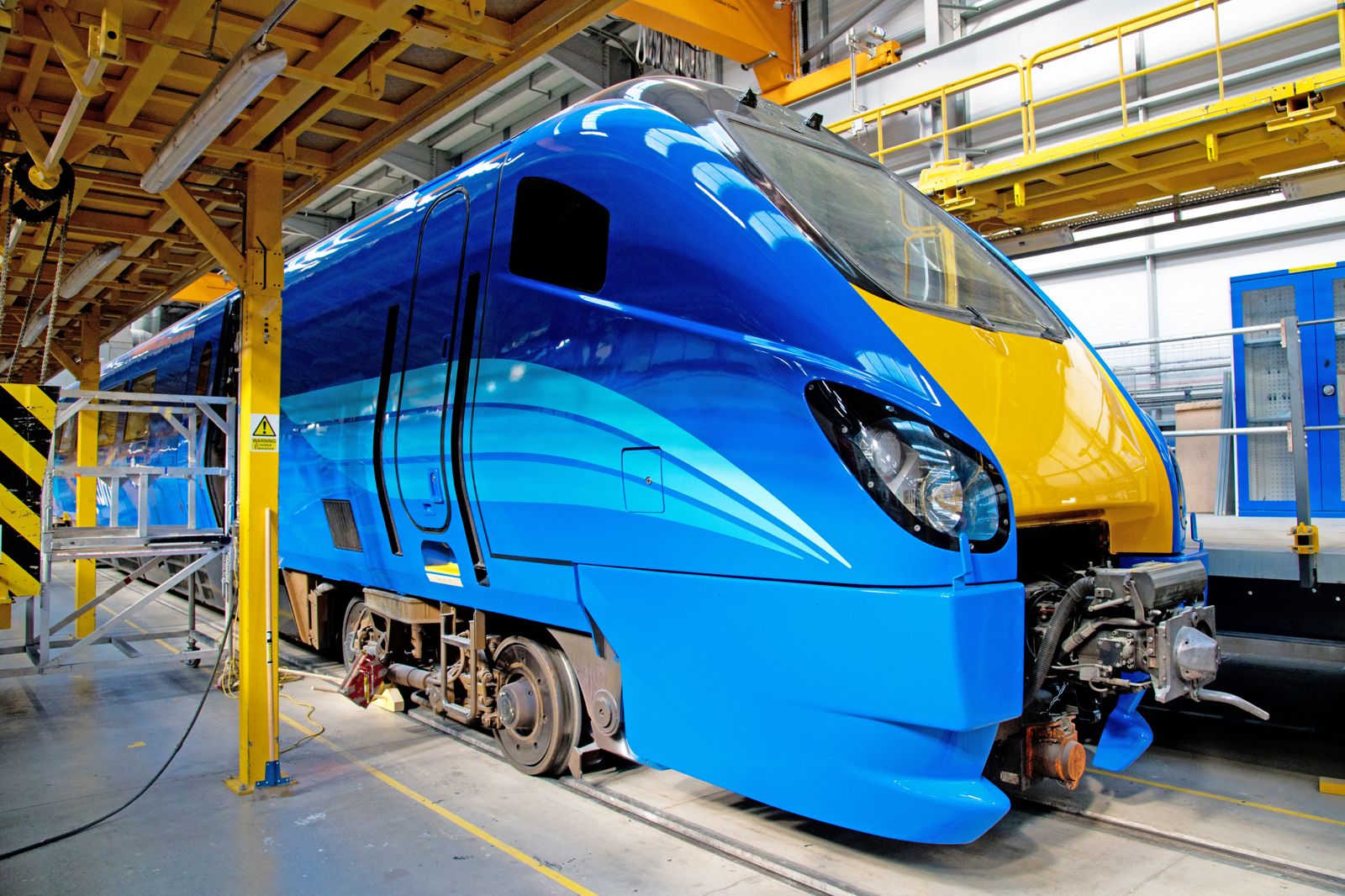The newly-refurbished Class 222 trains feature a blue livery