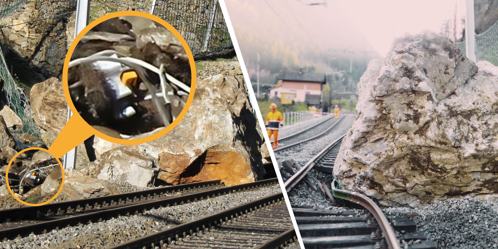 A rock fall in Switzerland