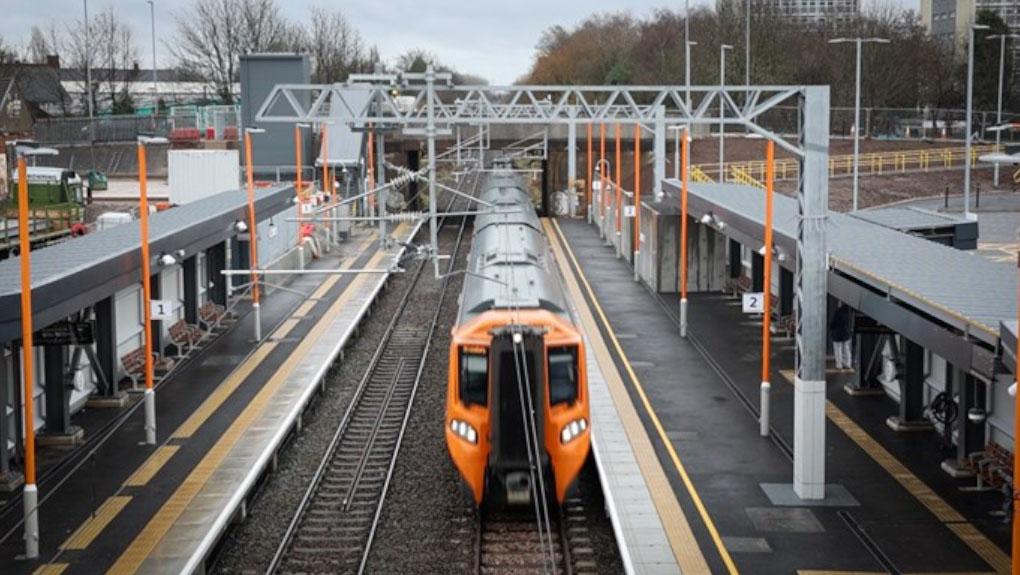 Trains at a station