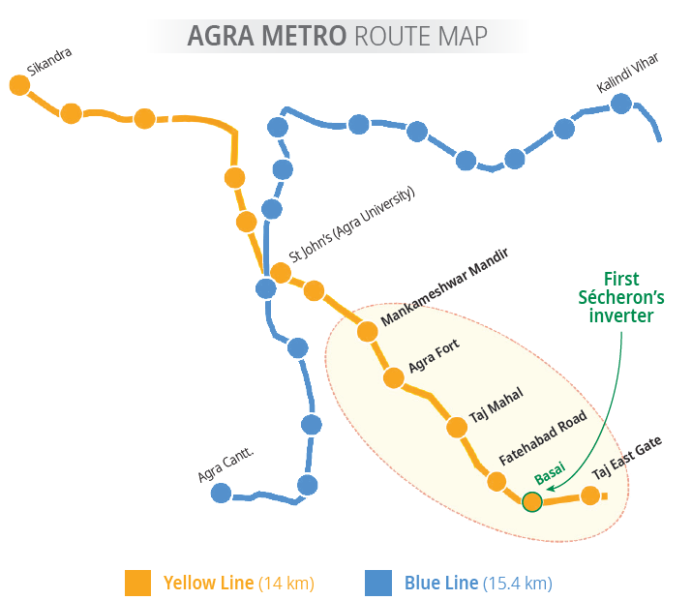 AGRA metro route map