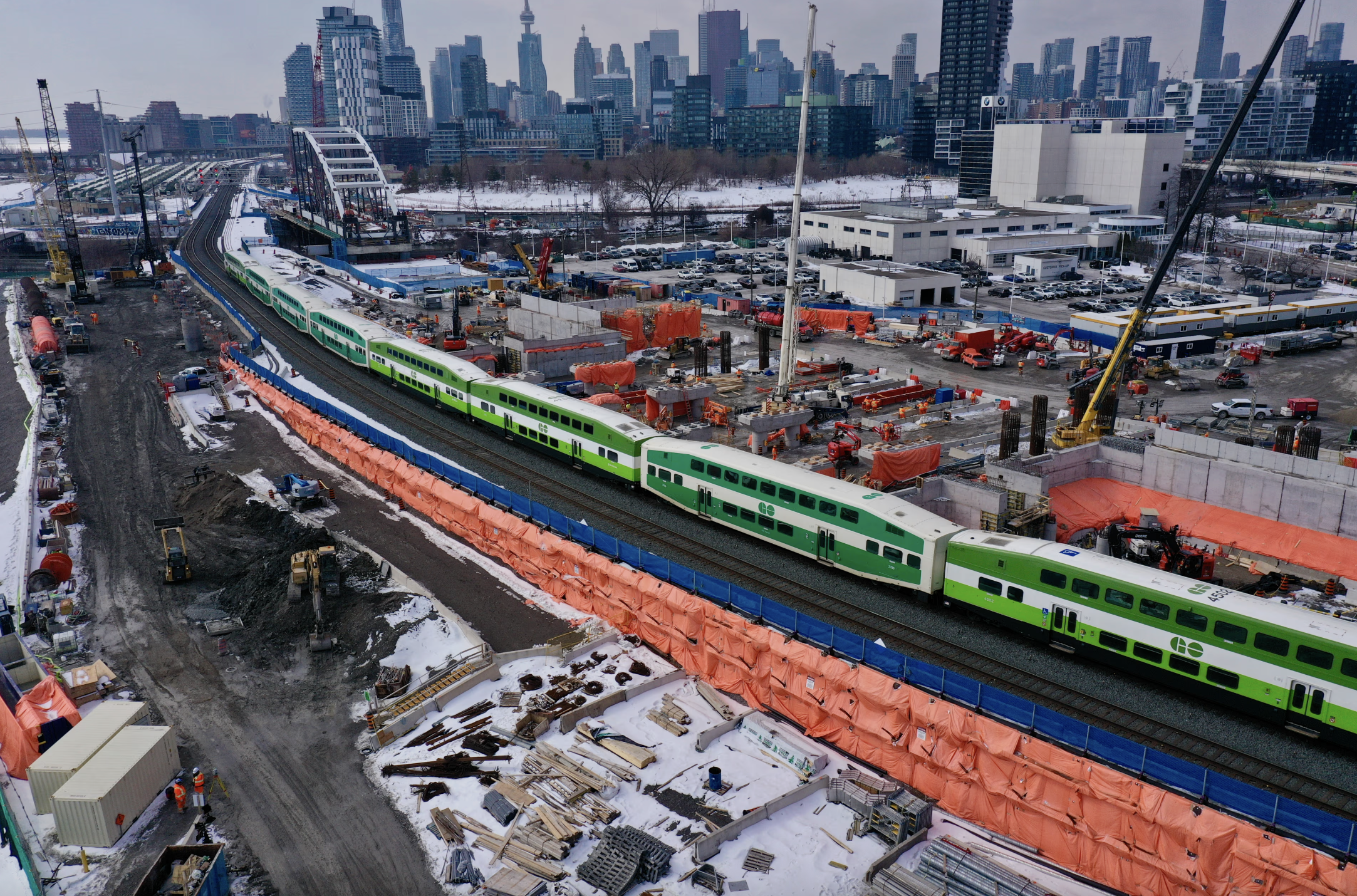 Construction underway at East Harbour Transit Hub in Toronto