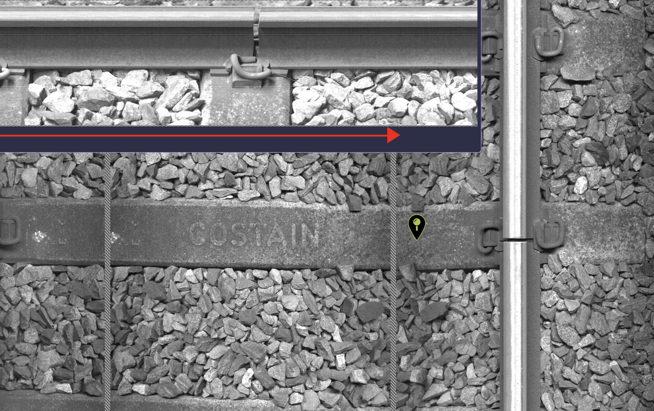 AIVR automatically detects rail defects such as broken rail, cracked or broken fishplates and joints