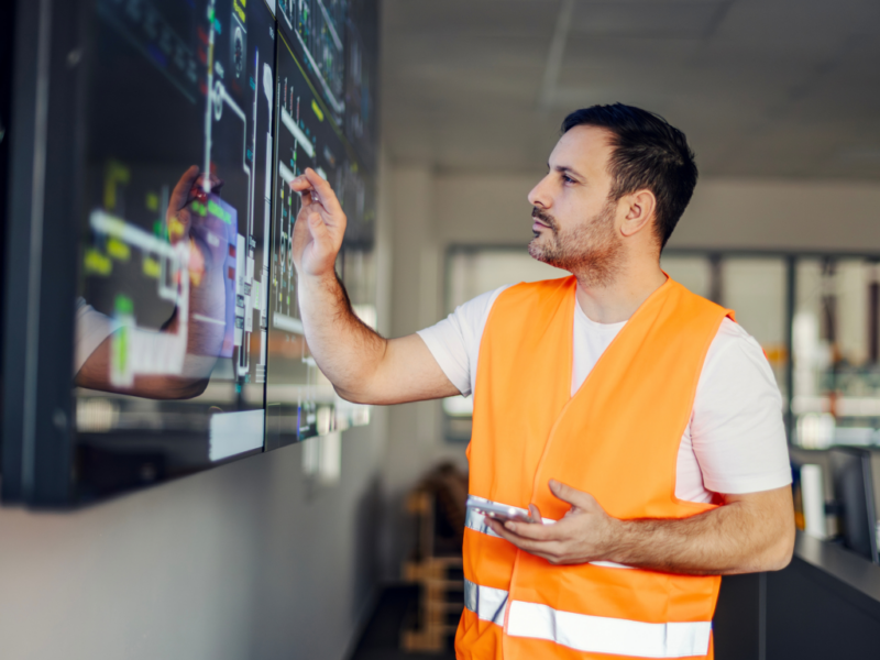 Man looking at screen with Forecast Maintenace Cycles