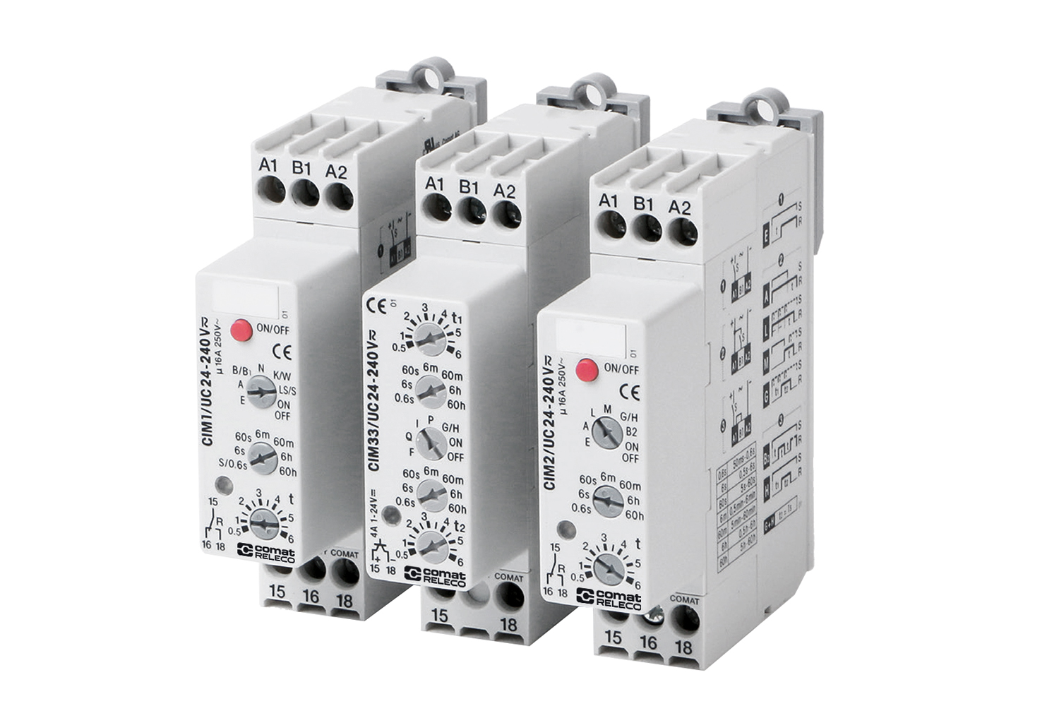 CIM - Power relays for high inrush currents, with and without time functions.