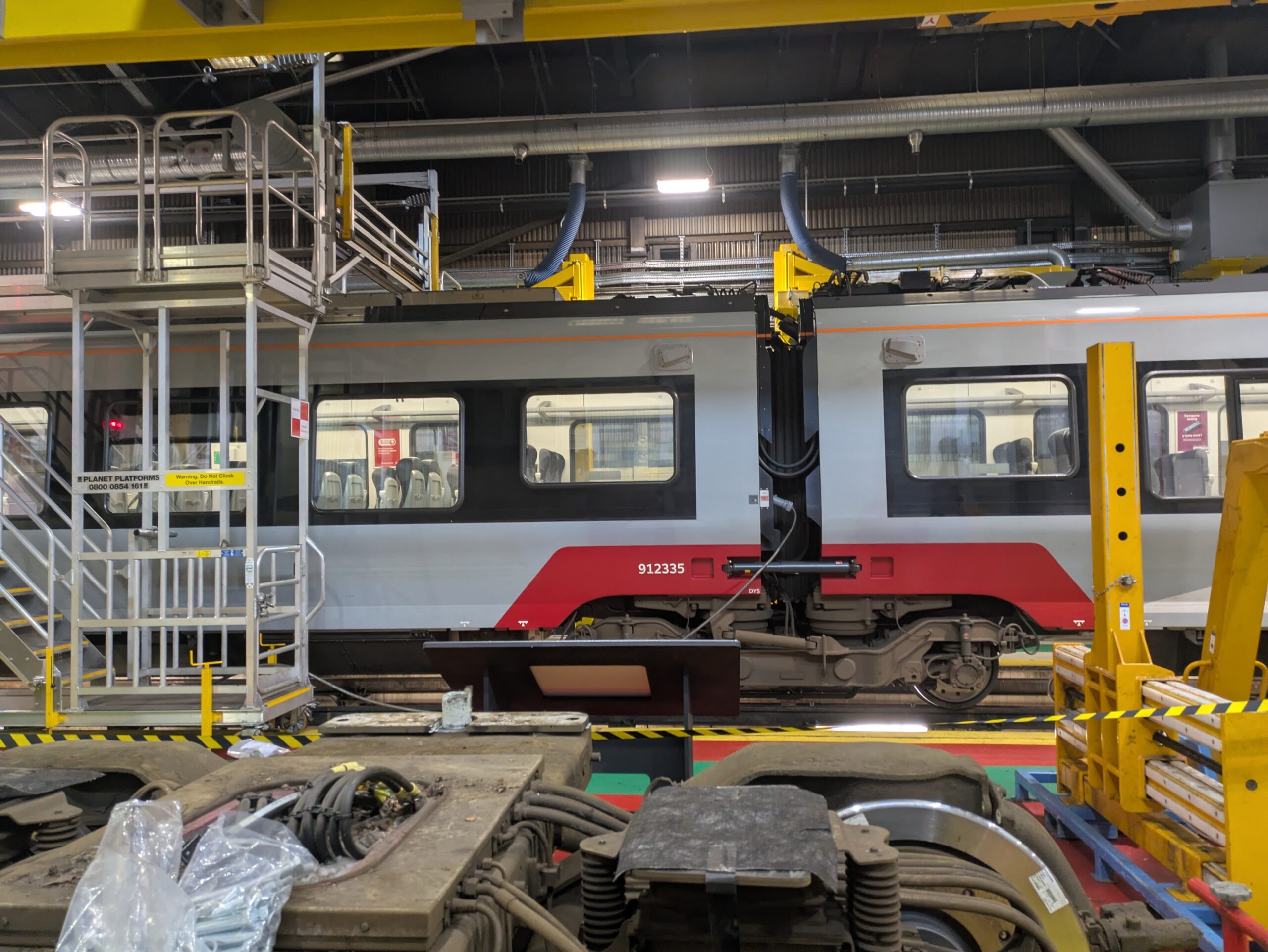 Maintenance on a Greater Anglia train
