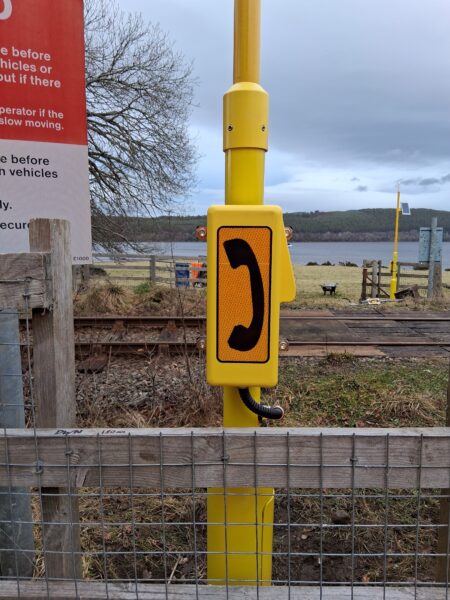 RA708 Application example image (showing rugged phone attached to a pole)