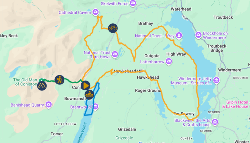 Craig Wainwright map showing the route he will be taking for his cycle challenge
