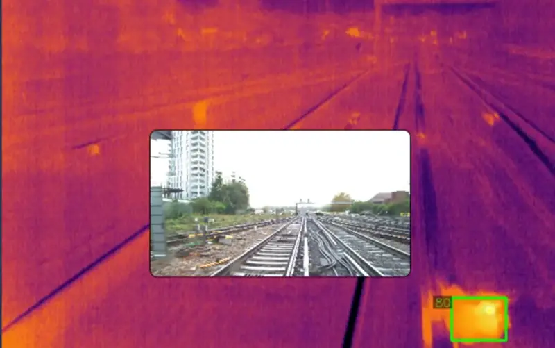 The AIVR Platform displays side-by-side thermal and visible footage, enabling engineers to identify and assess infrastructure issues remotely.