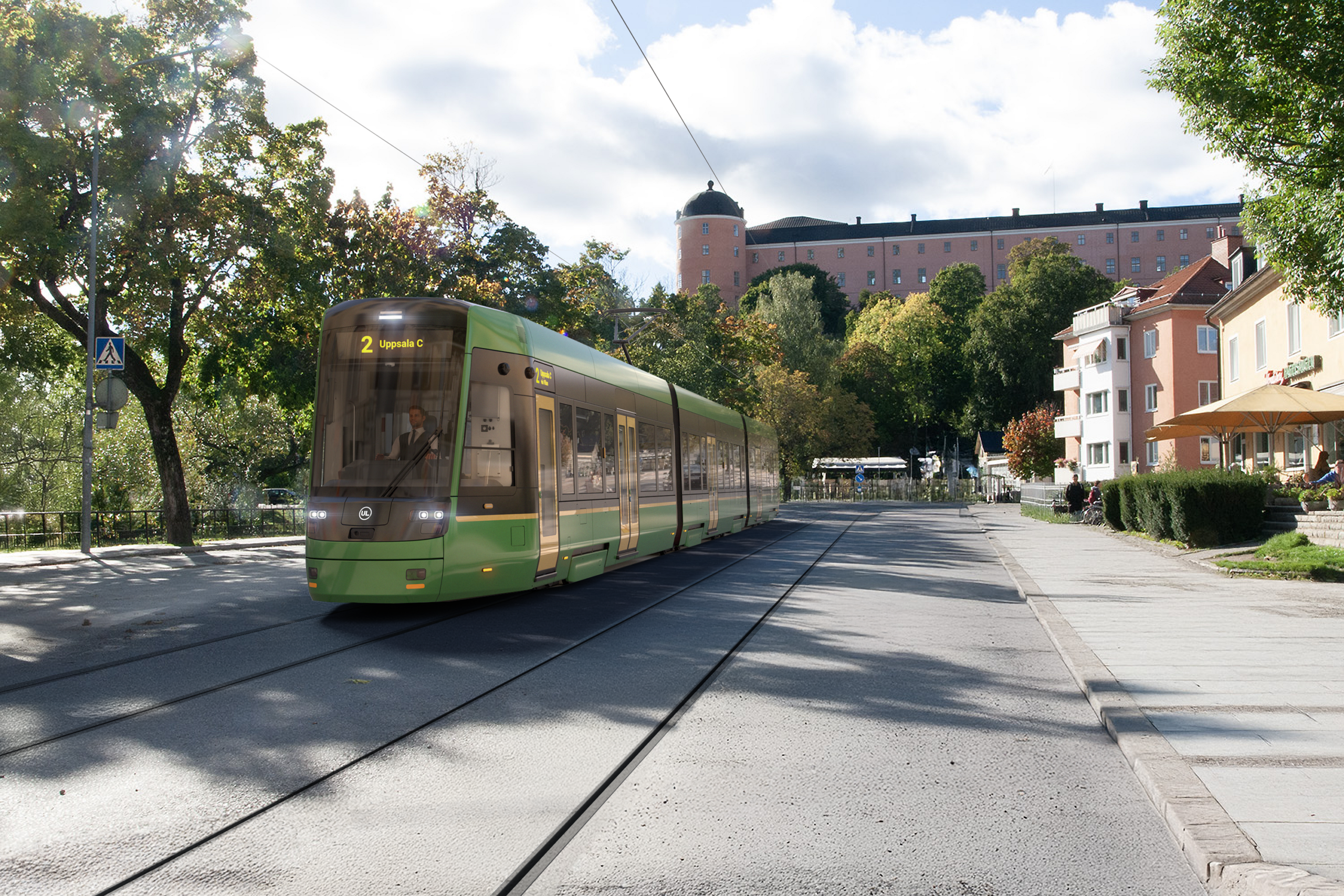 Rendering of the new Skoda trams for Uppsala
