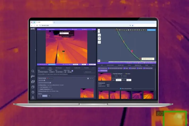 Thermal image on laptop graphic