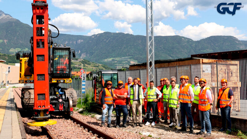 High-vis workers by a railway track