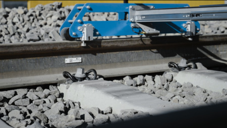 Close up of rail track