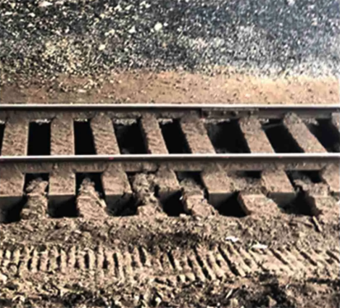 Mud-pumping choked the trackbed with sediment fines, causing drastically reduced bearing strength