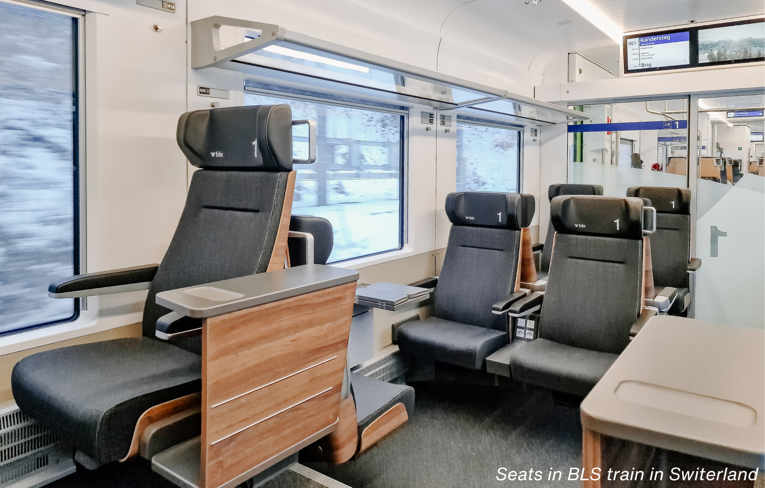 Kiel Lihok seats installed in a BLS train in Switzerland