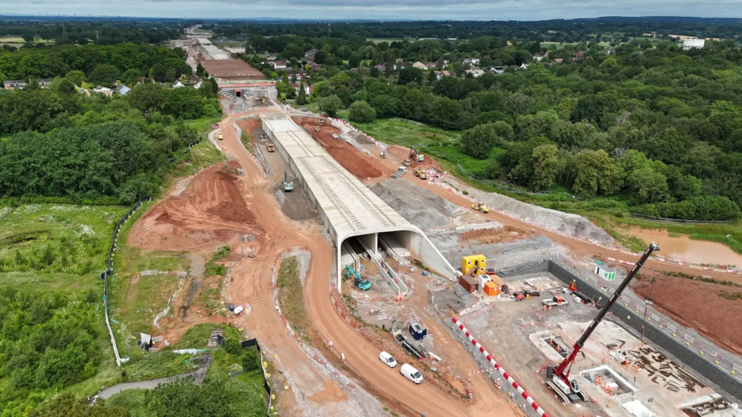 The final roof segment has been installed on the green tunnel running through Burton Green