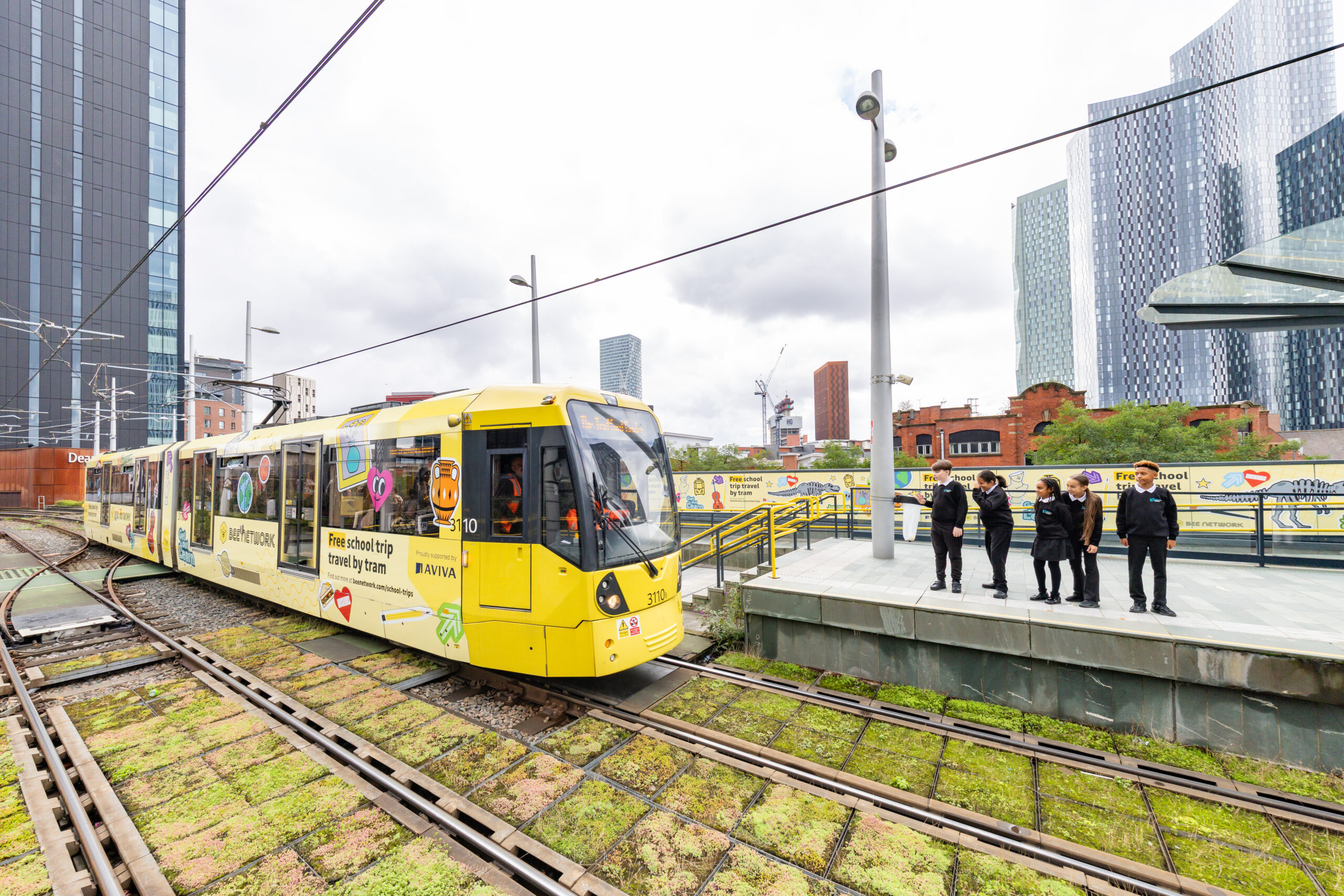 A special tram wrap marking the launch of the scheme