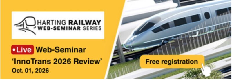 Harting Join the free webinar on 1st October to enjoy a comprehensive overview of all the solutions showcased at InnoTrans this year.