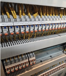 Close-up of ComatReleco RIC20-110-SR railway contactors used for controlling motor control relays