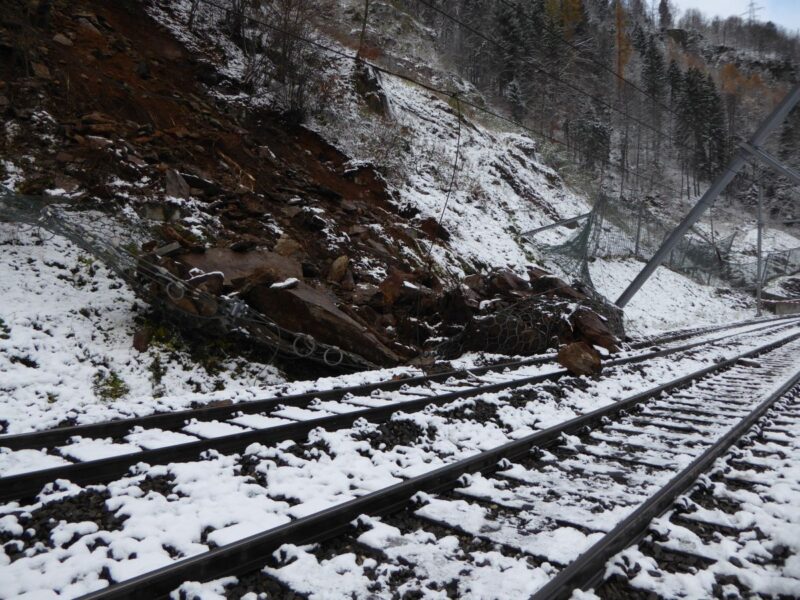 The SSL sensor is a standalone slope-monitoring sensor based on the same core capabilities as our ImpactSentinel™ sensor, which, as seen here, detected significant slope debris reaching a railway track in Switzerland.