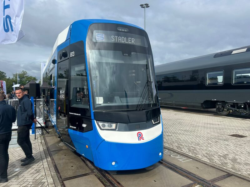 Stadler presented the TINA tram for Rostocker Straßenbahn AG at InnoTrans 2026 in Berlin